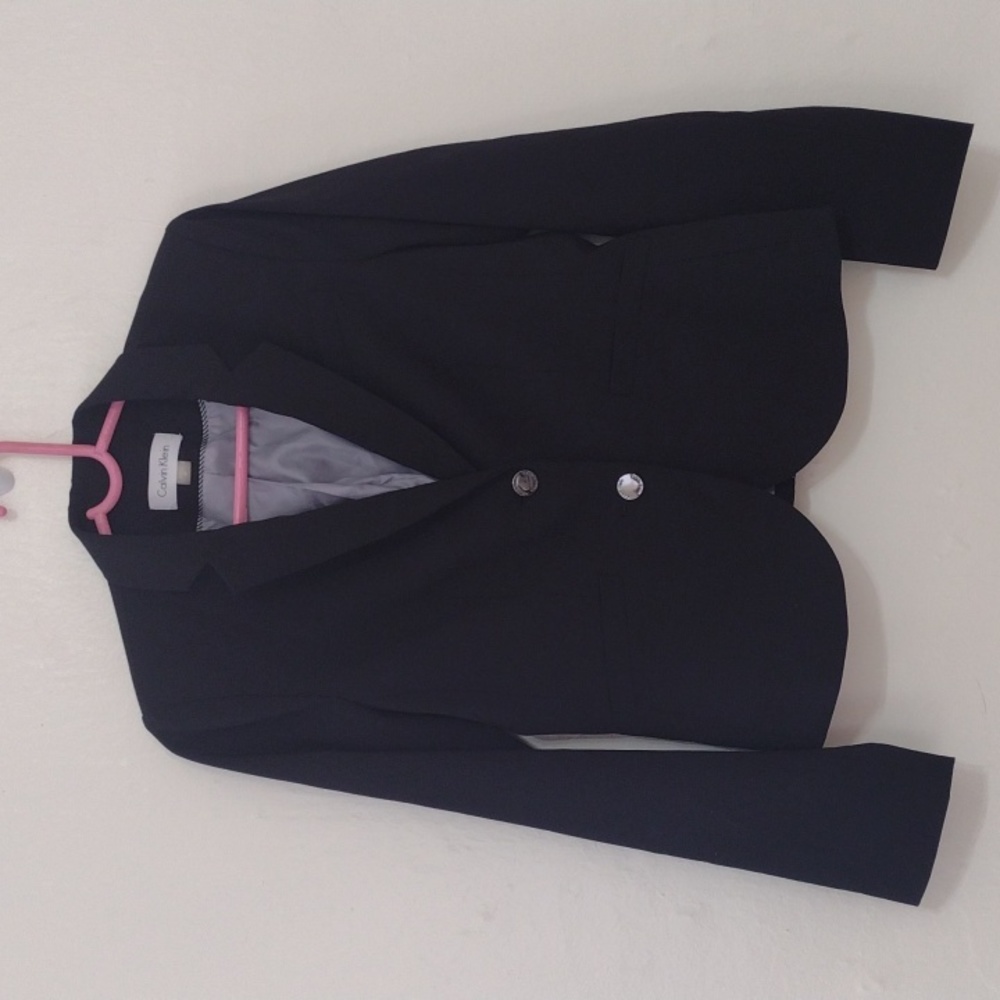 Calvin Klein Petite Black 2 Button Blazer Fits Size Mp